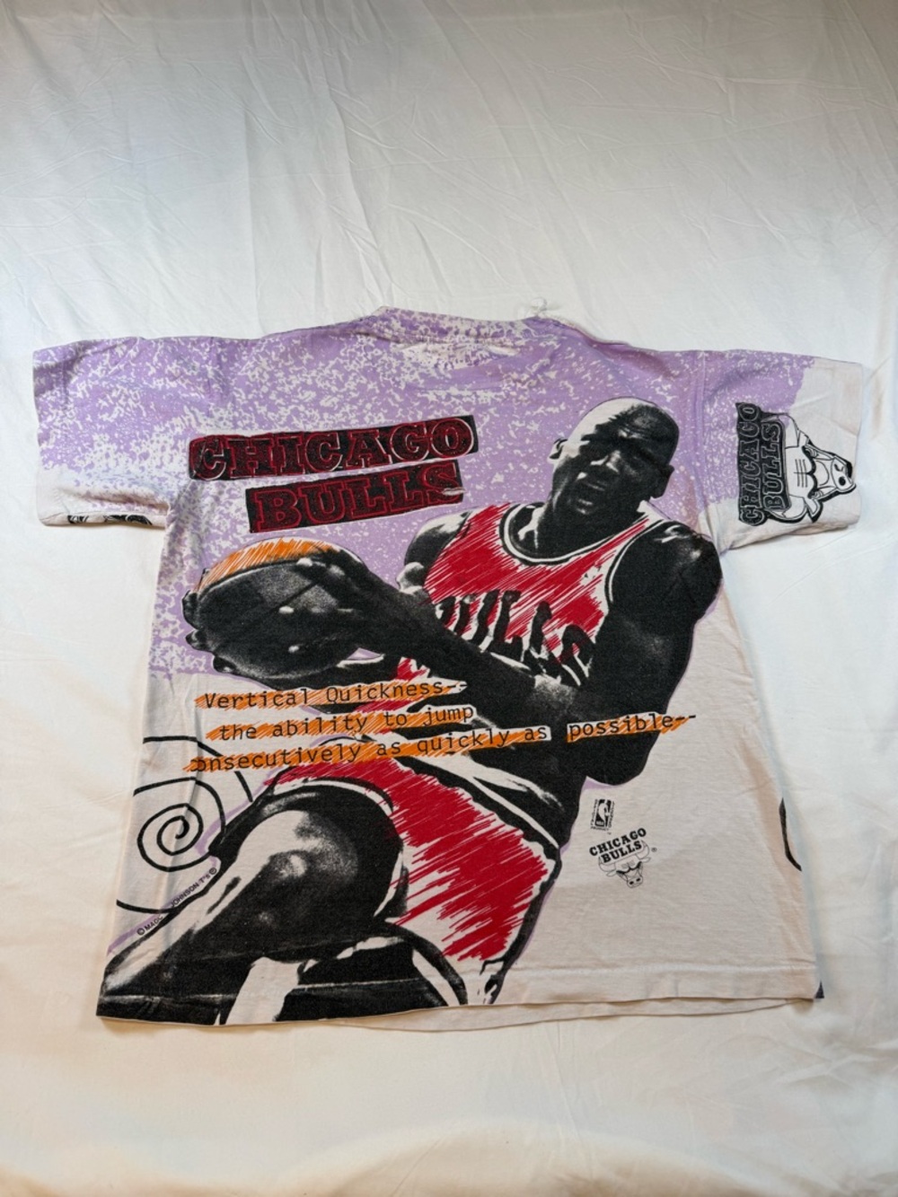 Vintage Chicago Bulls Michael Jordan All Over Print T-Shirt (Kids L) - Picture 10 of 11